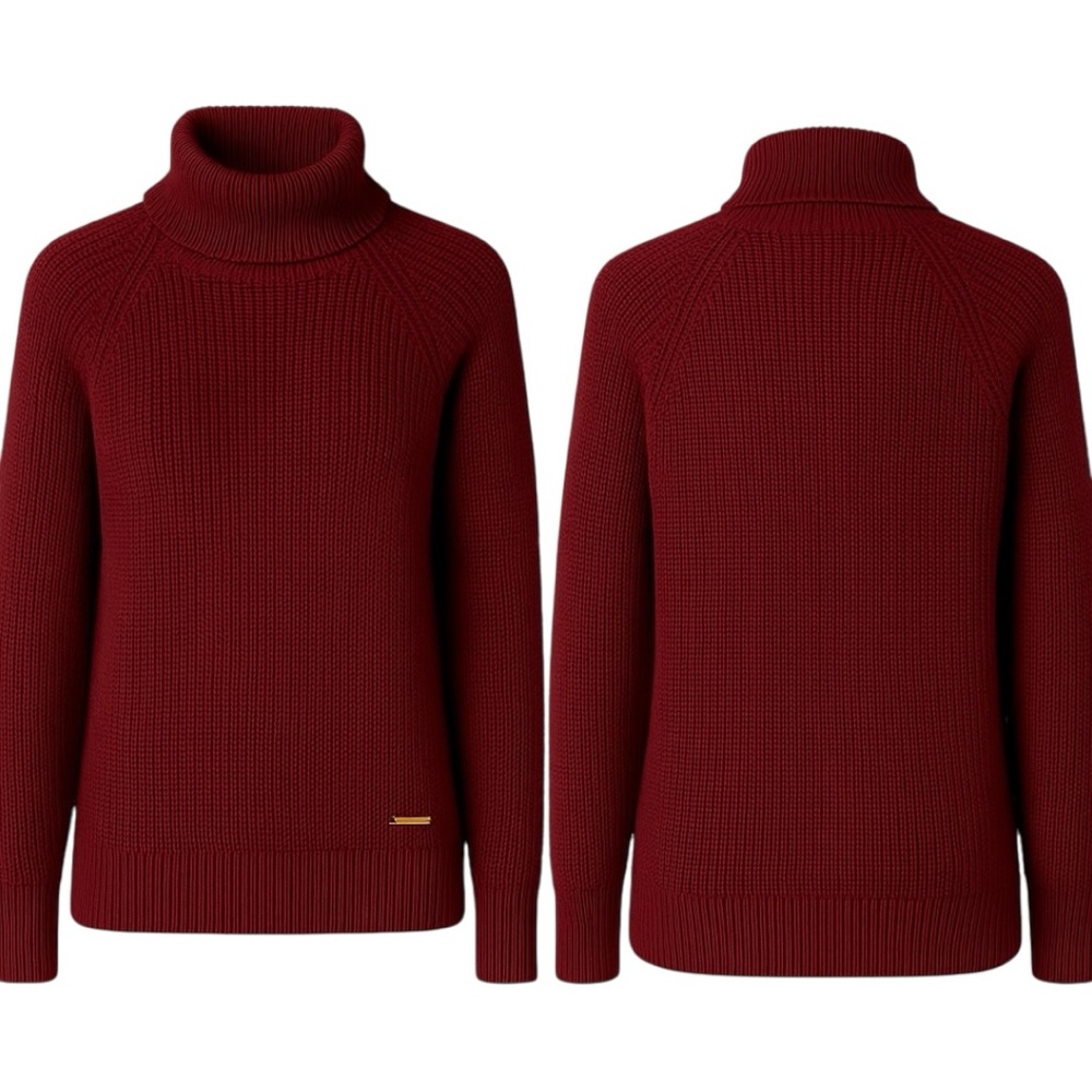 Michael Michael Kors Women’s Burgundy Chunky Knit Turtleneck Sweater M